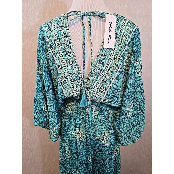 Midi Dress Open Back with tassel tie Kimono Sleeves Size S - Size L New - Picture 6 of 16